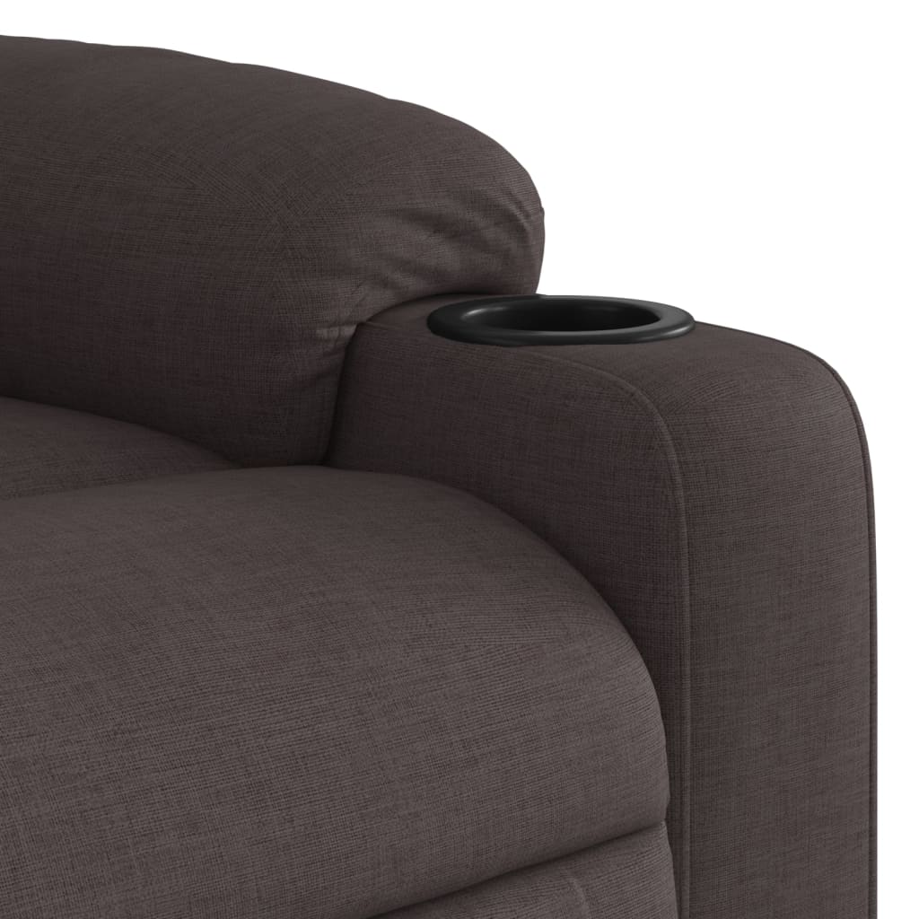 vidaXL Sillón eléctrico reclinable elevable de tela marrón oscuro