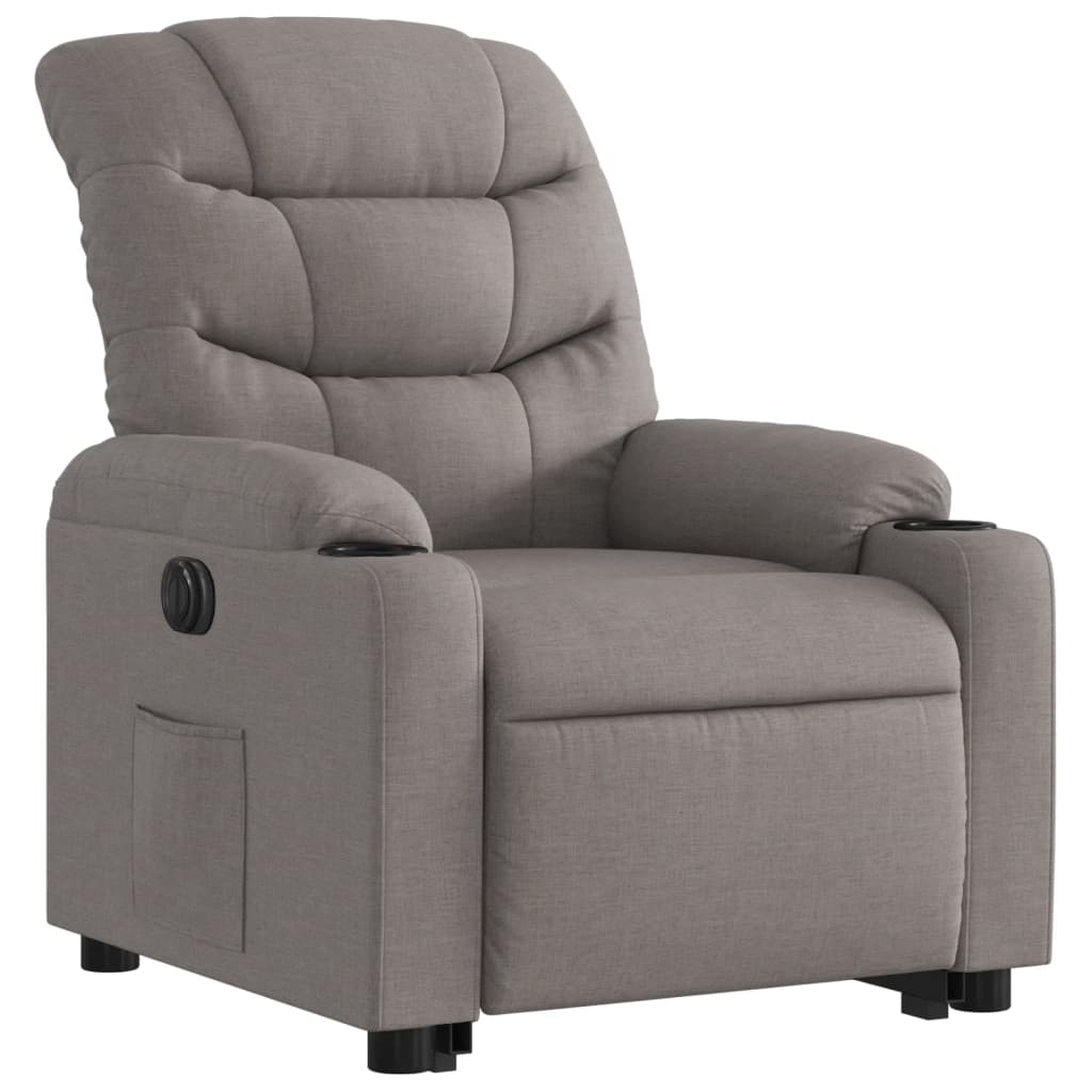 vidaXL Sillón eléctrico reclinable elevable de tela gris taupe