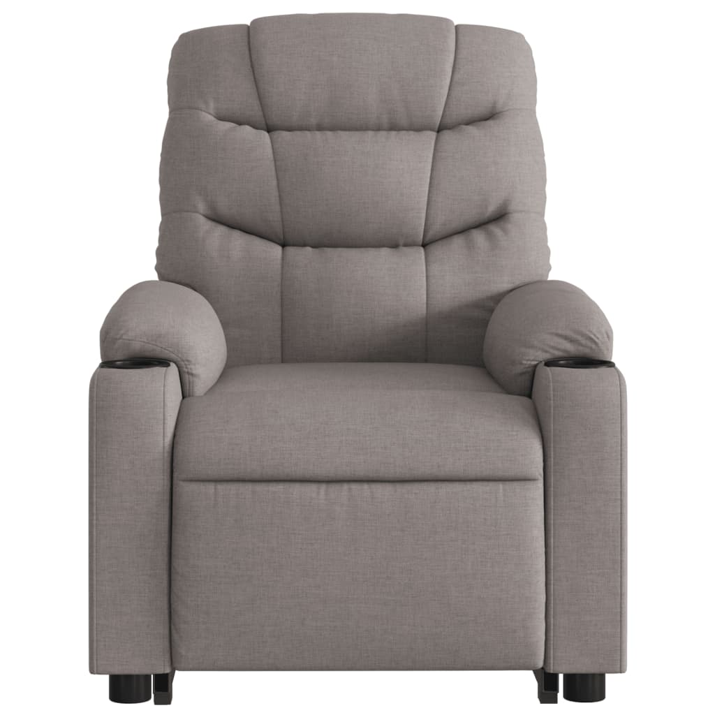 vidaXL Sillón eléctrico reclinable elevable de tela gris taupe