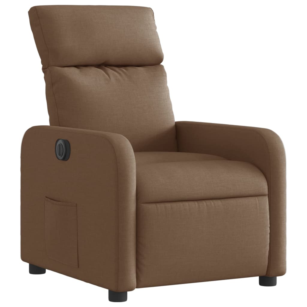 vidaXL Sillón reclinable eléctrico de tela marrón