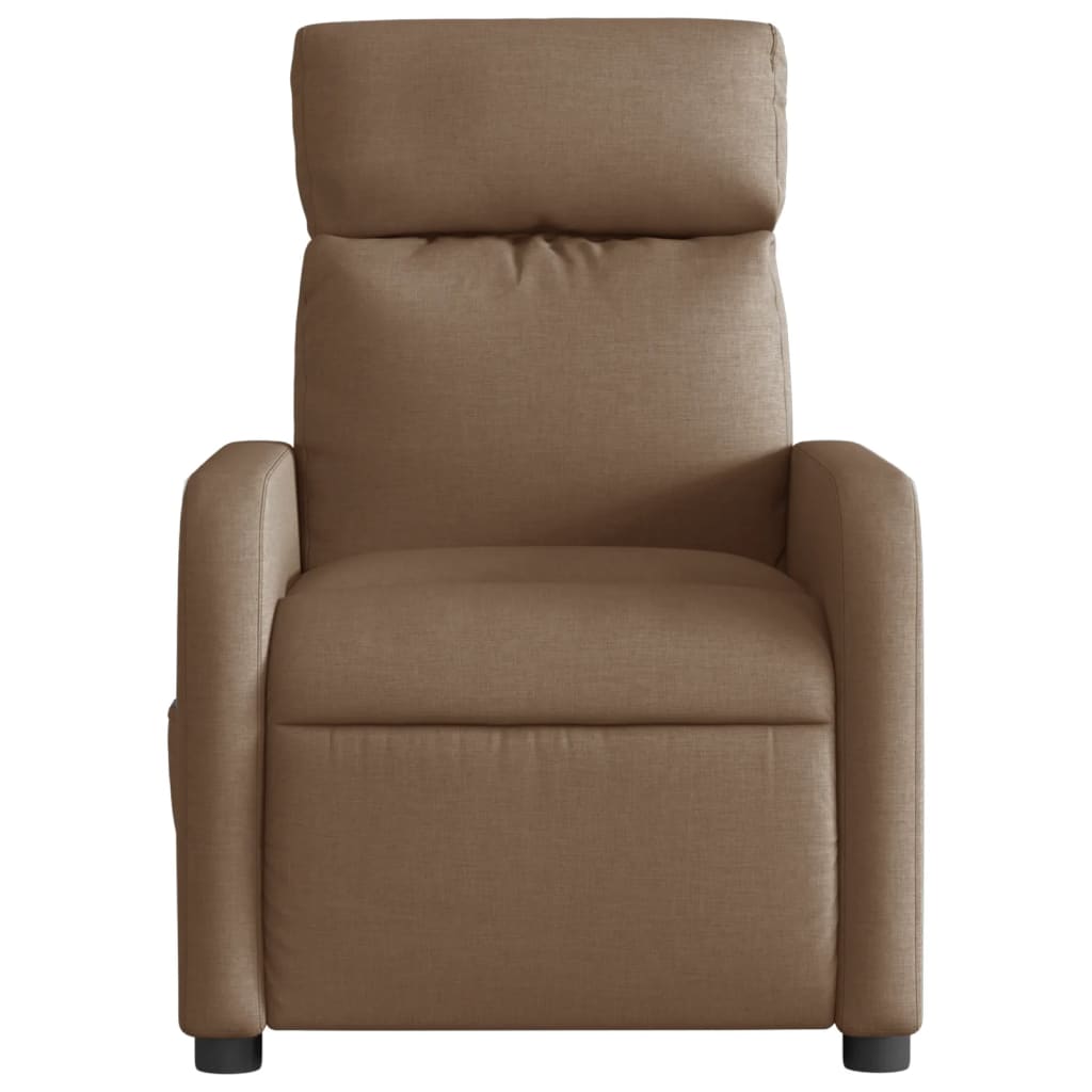 vidaXL Sillón reclinable eléctrico de tela marrón