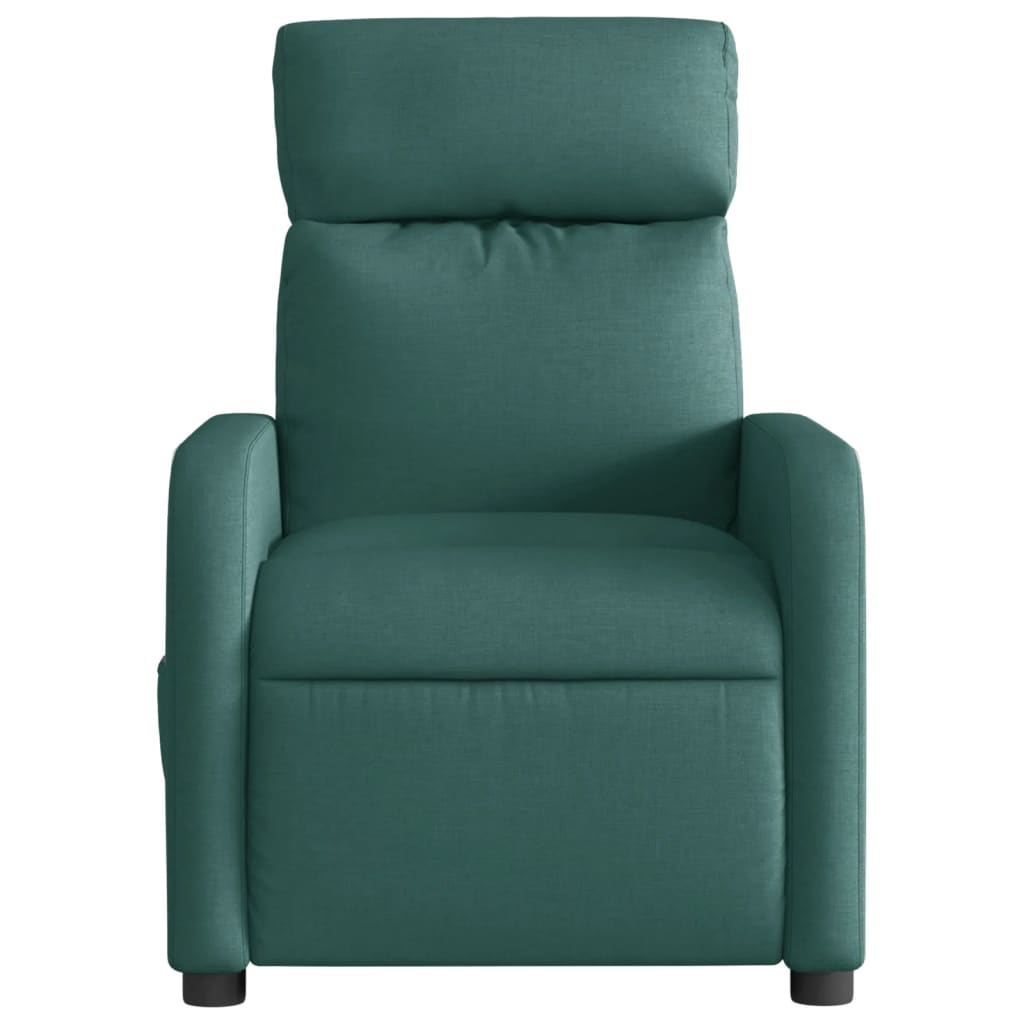 vidaXL Sillón reclinable eléctrico tela verde oscuro