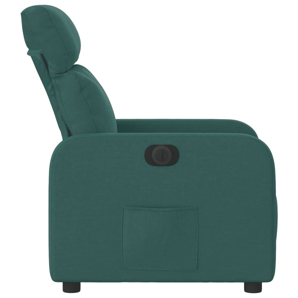 vidaXL Sillón reclinable eléctrico tela verde oscuro