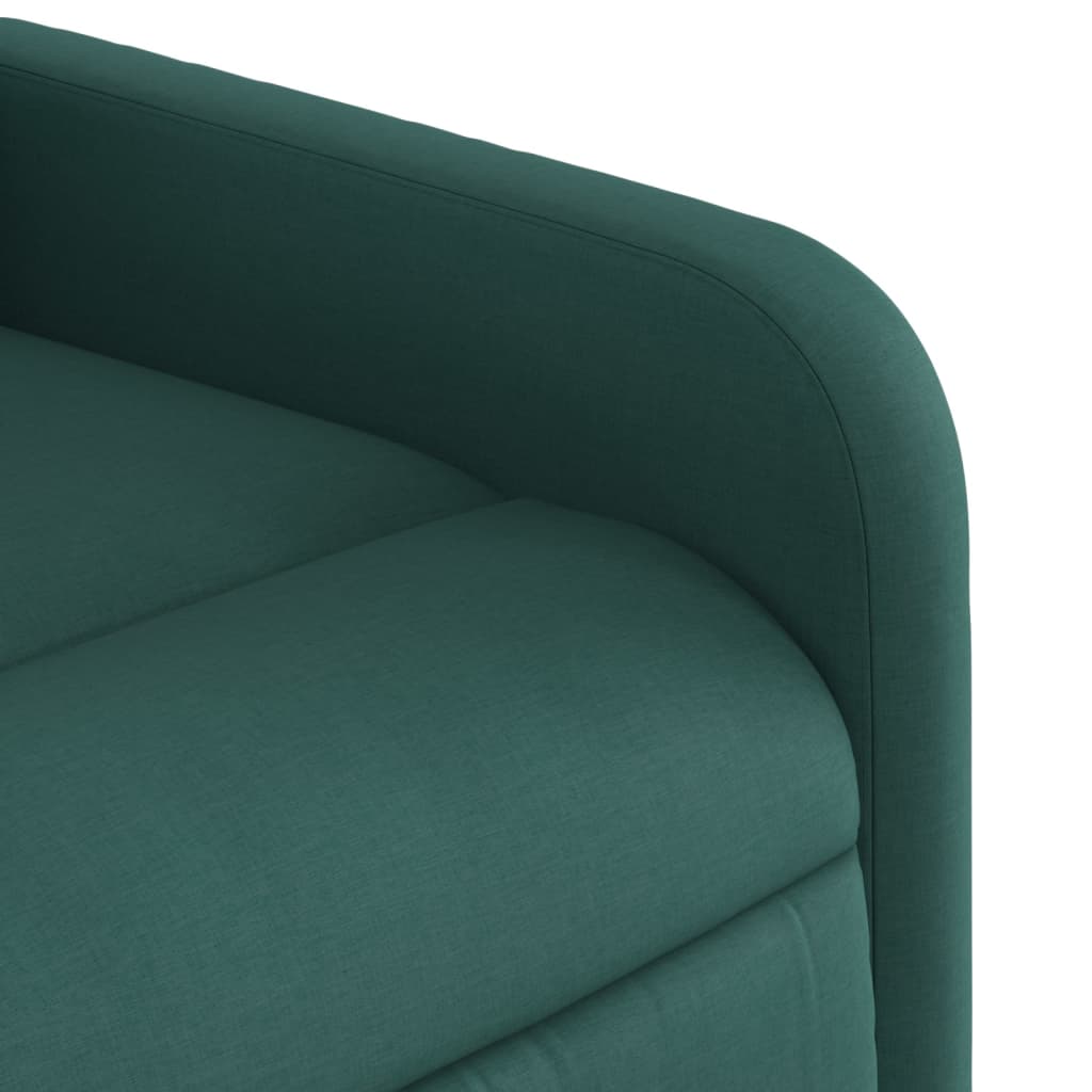 vidaXL Sillón reclinable eléctrico tela verde oscuro