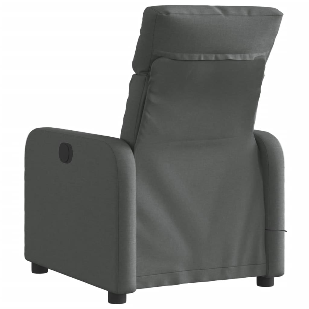 vidaXL Sillón reclinable de masaje eléctrico tela gris oscuro