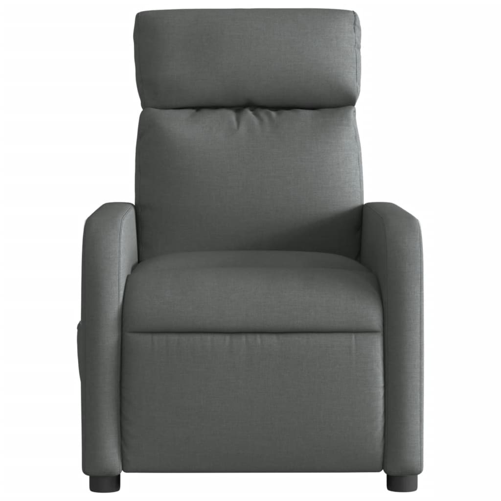 vidaXL Sillón reclinable de masaje eléctrico tela gris oscuro