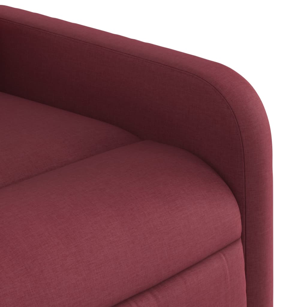 vidaXL Sillón de masaje reclinable eléctrico tela rojo tinto