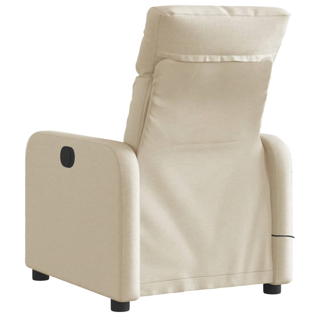 vidaXL Sillón reclinable de masaje eléctrico tela color crema