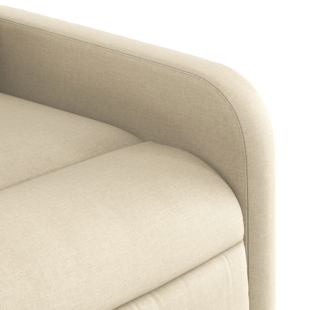 vidaXL Sillón reclinable de masaje eléctrico tela color crema