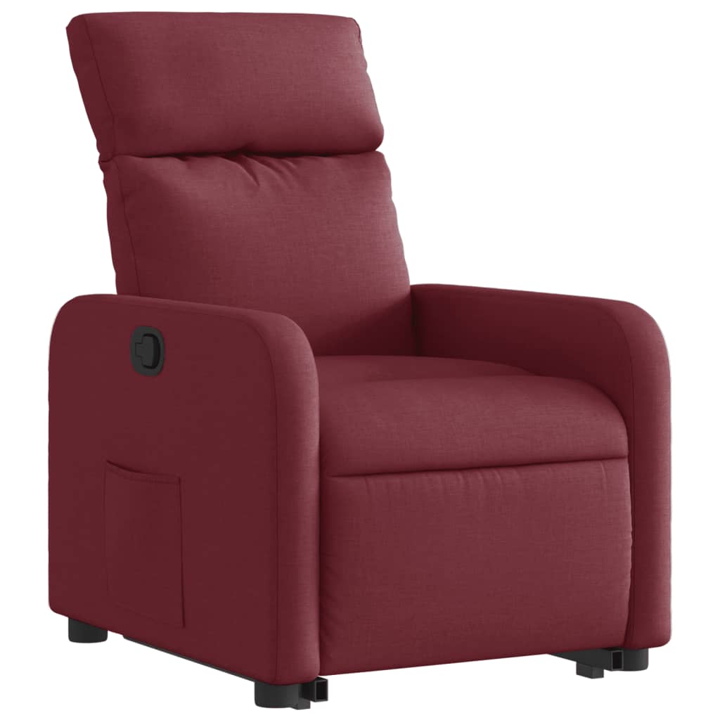 vidaXL Sillón reclinable elevable tela rojo tinto