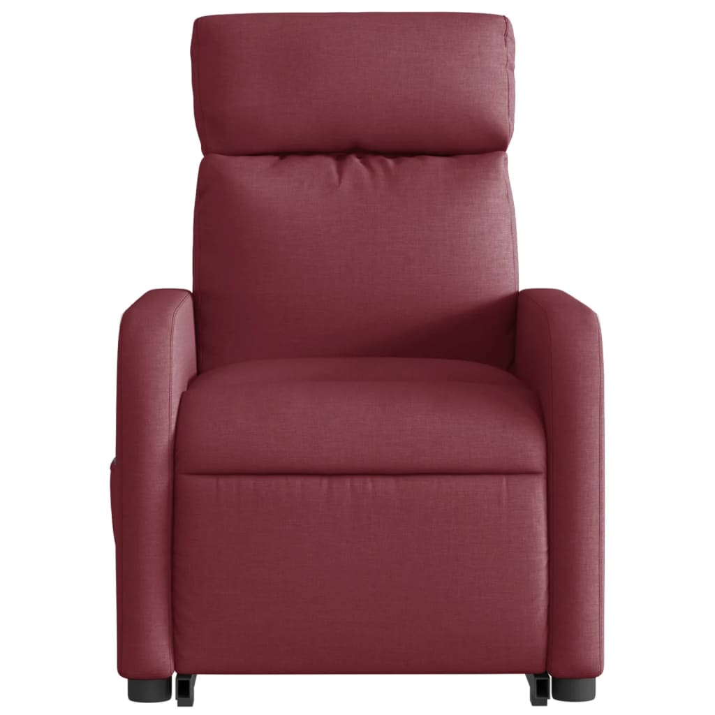 vidaXL Sillón reclinable elevable tela rojo tinto