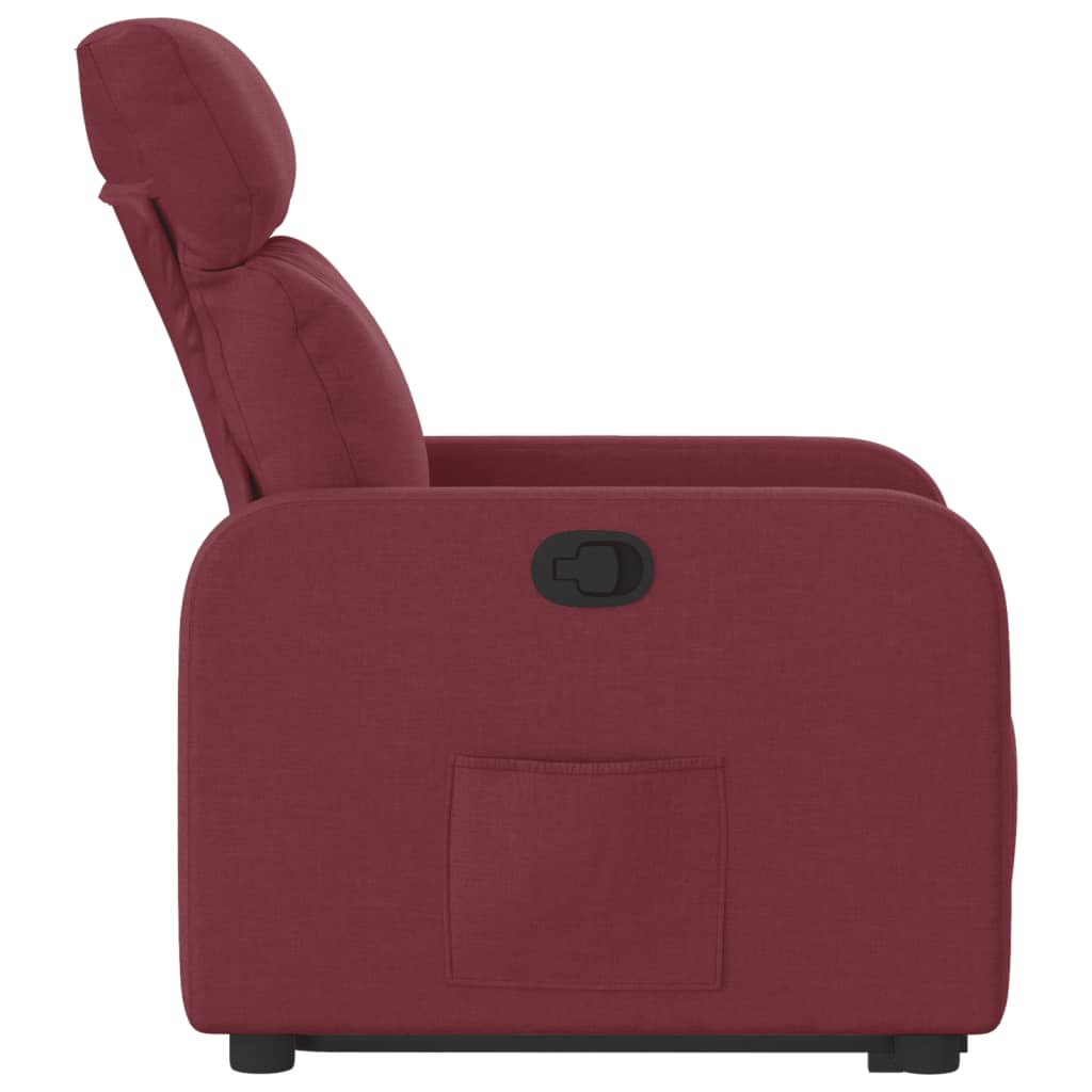 vidaXL Sillón reclinable elevable tela rojo tinto