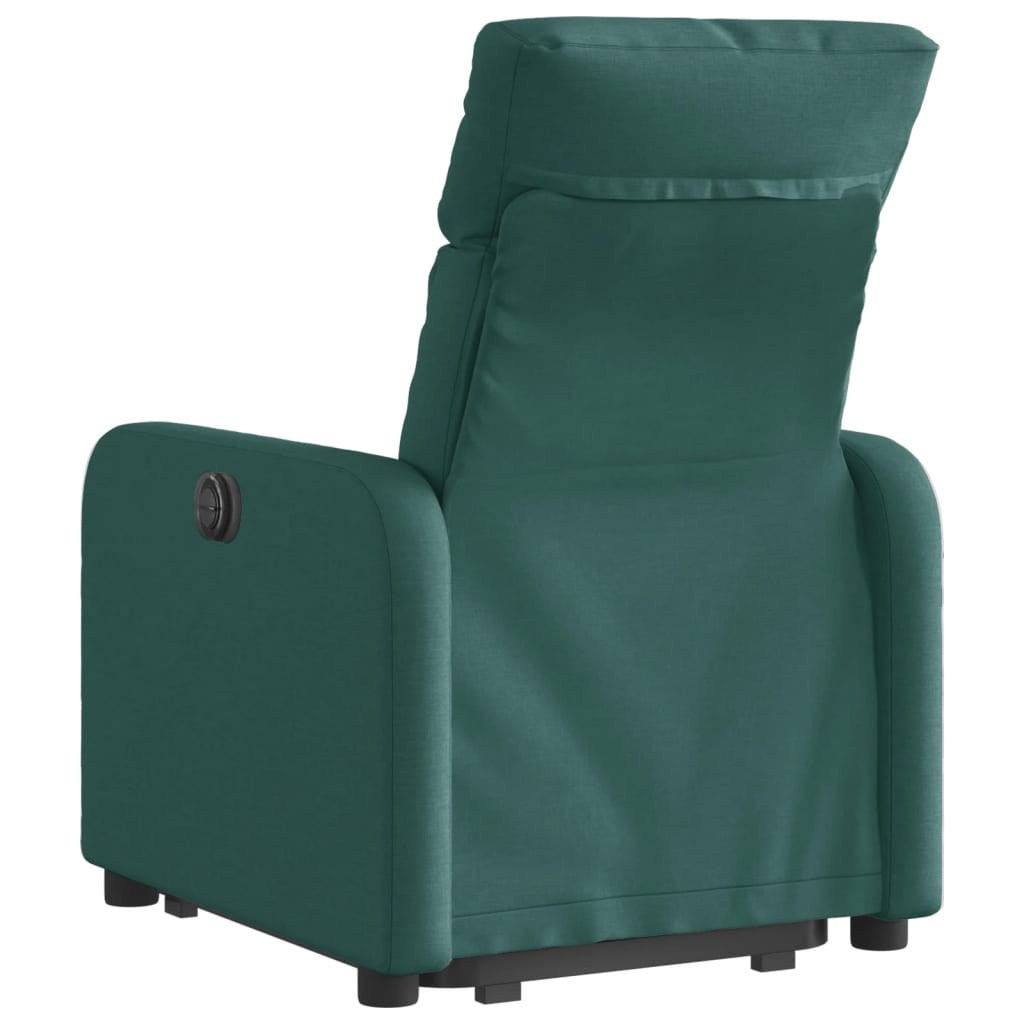 vidaXL Sillón reclinable elevable tela verde oscuro