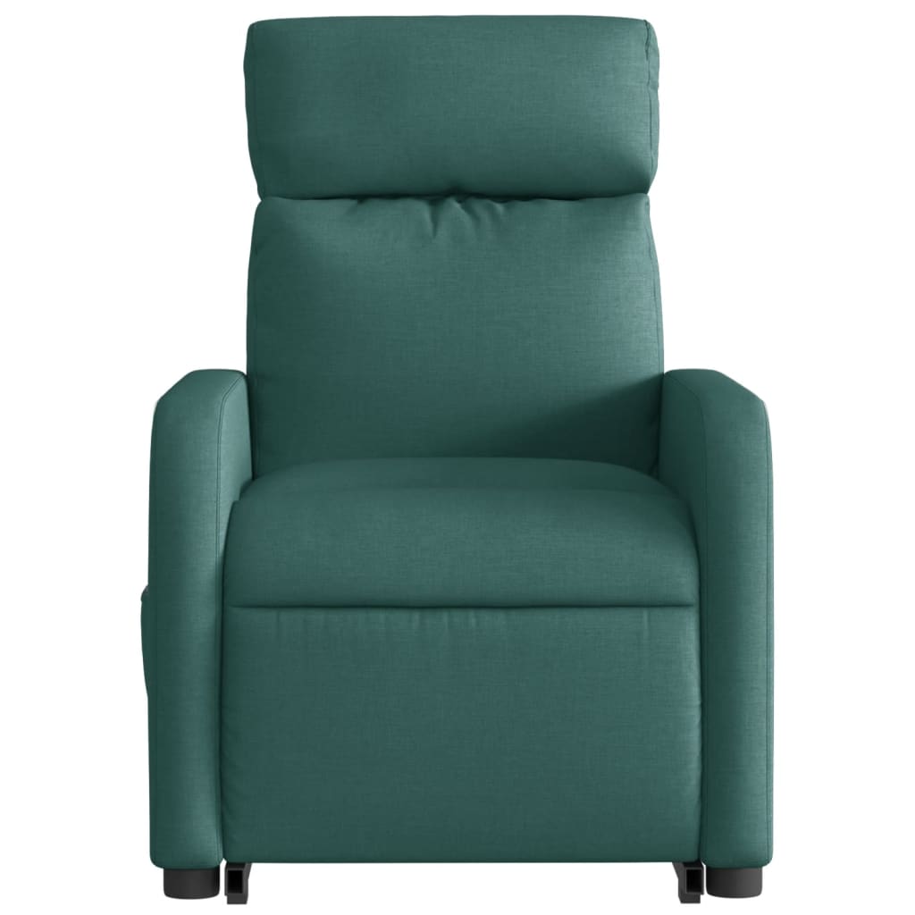 vidaXL Sillón reclinable elevable tela verde oscuro