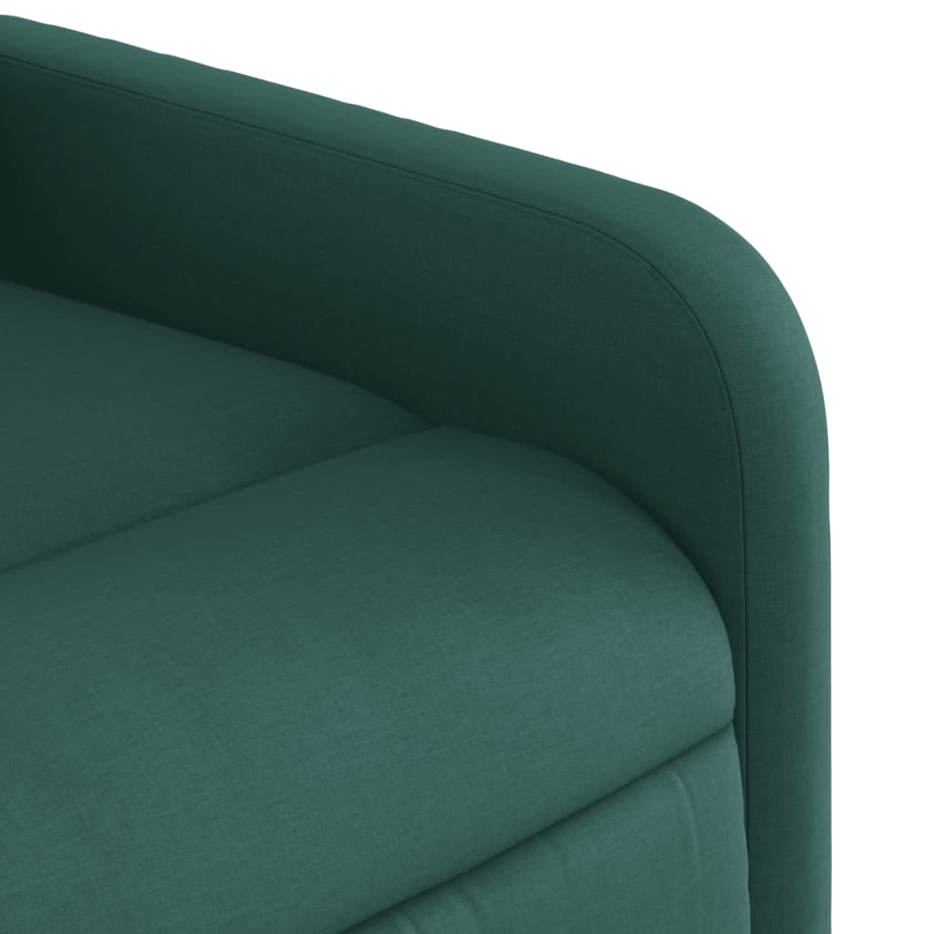 vidaXL Sillón reclinable elevable tela verde oscuro