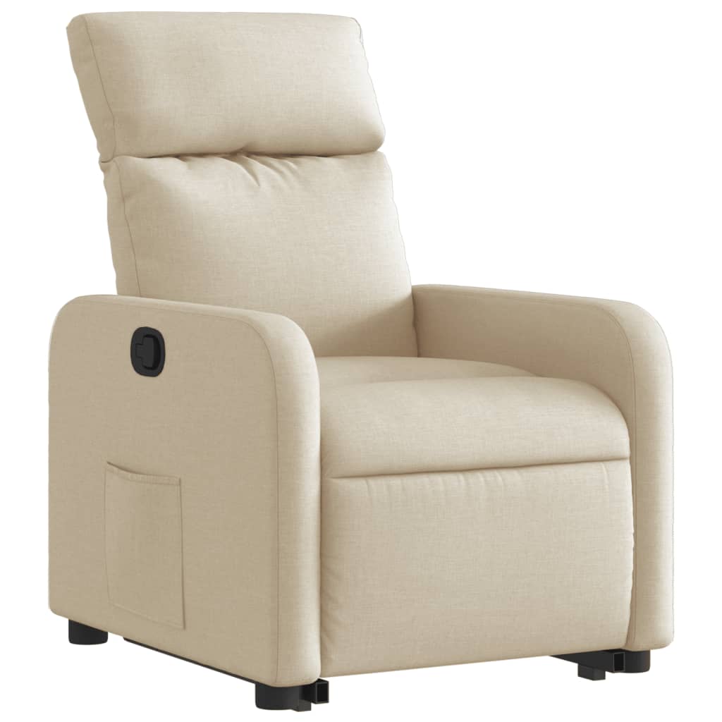 vidaXL Sillón reclinable elevable de tela color crema