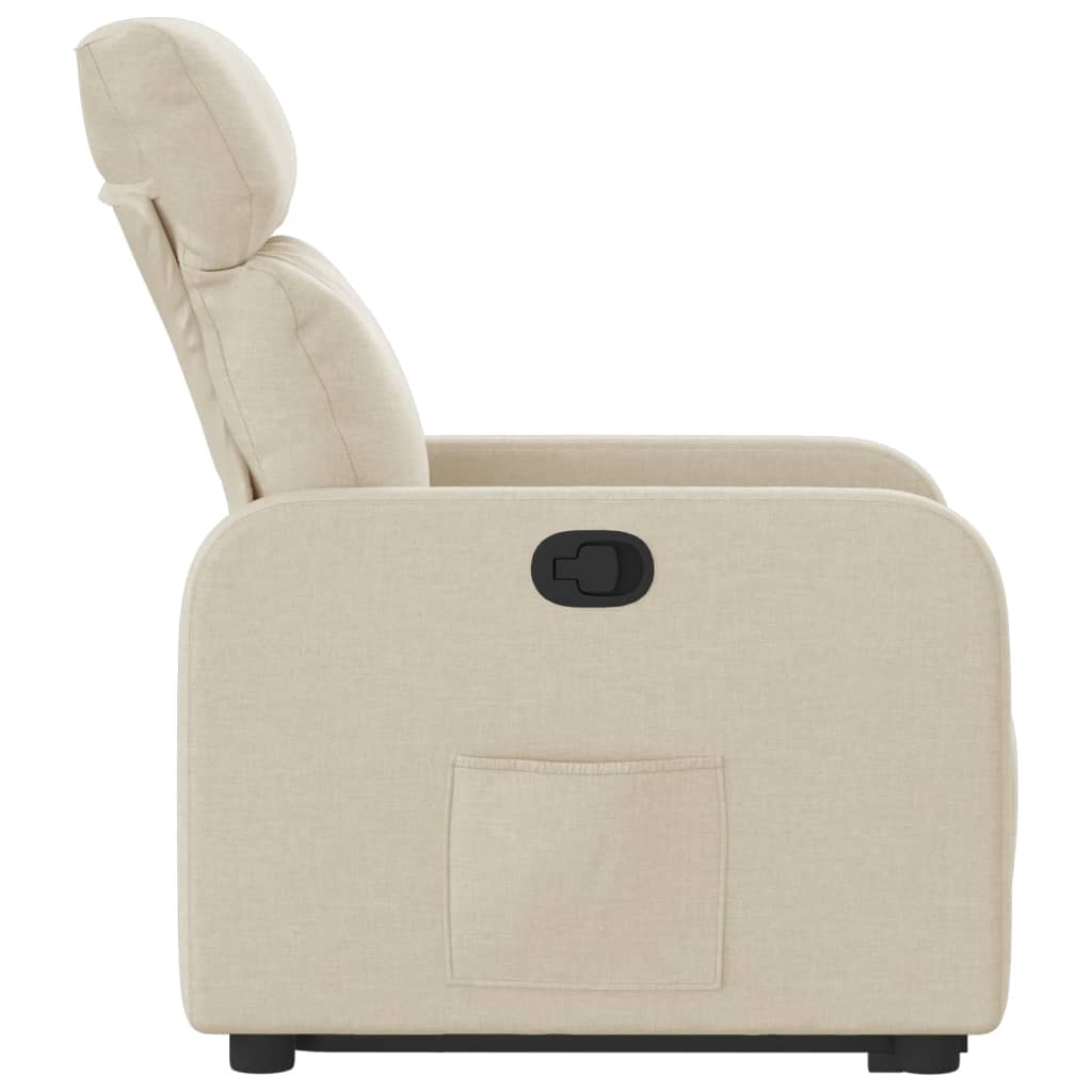 vidaXL Sillón reclinable elevable de tela color crema