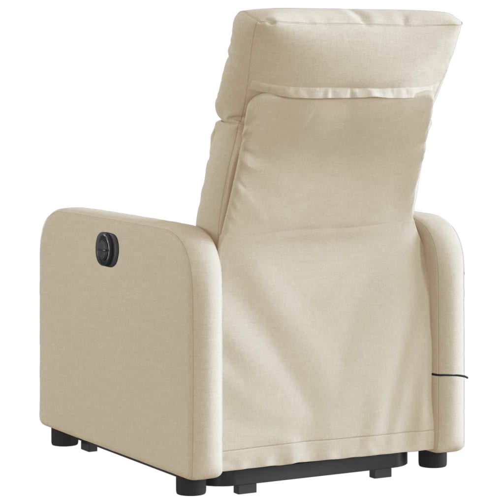 vidaXL Silla de masaje reclinable de pie de tela color crema