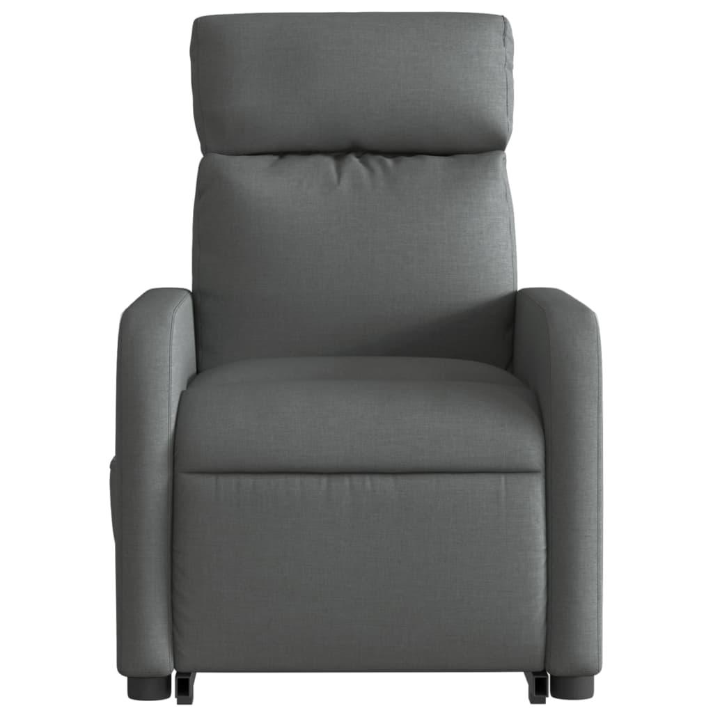 vidaXL Sillón eléctrico reclinable elevable de tela gris oscuro