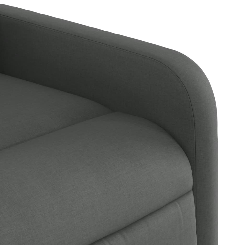 vidaXL Sillón eléctrico reclinable elevable de tela gris oscuro