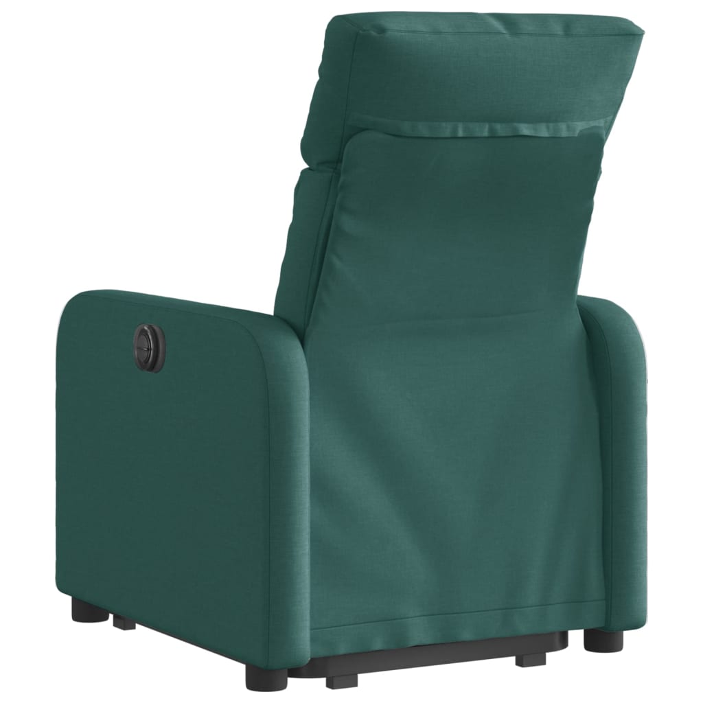 vidaXL Sillón eléctrico reclinable elevable de tela verde oscuro