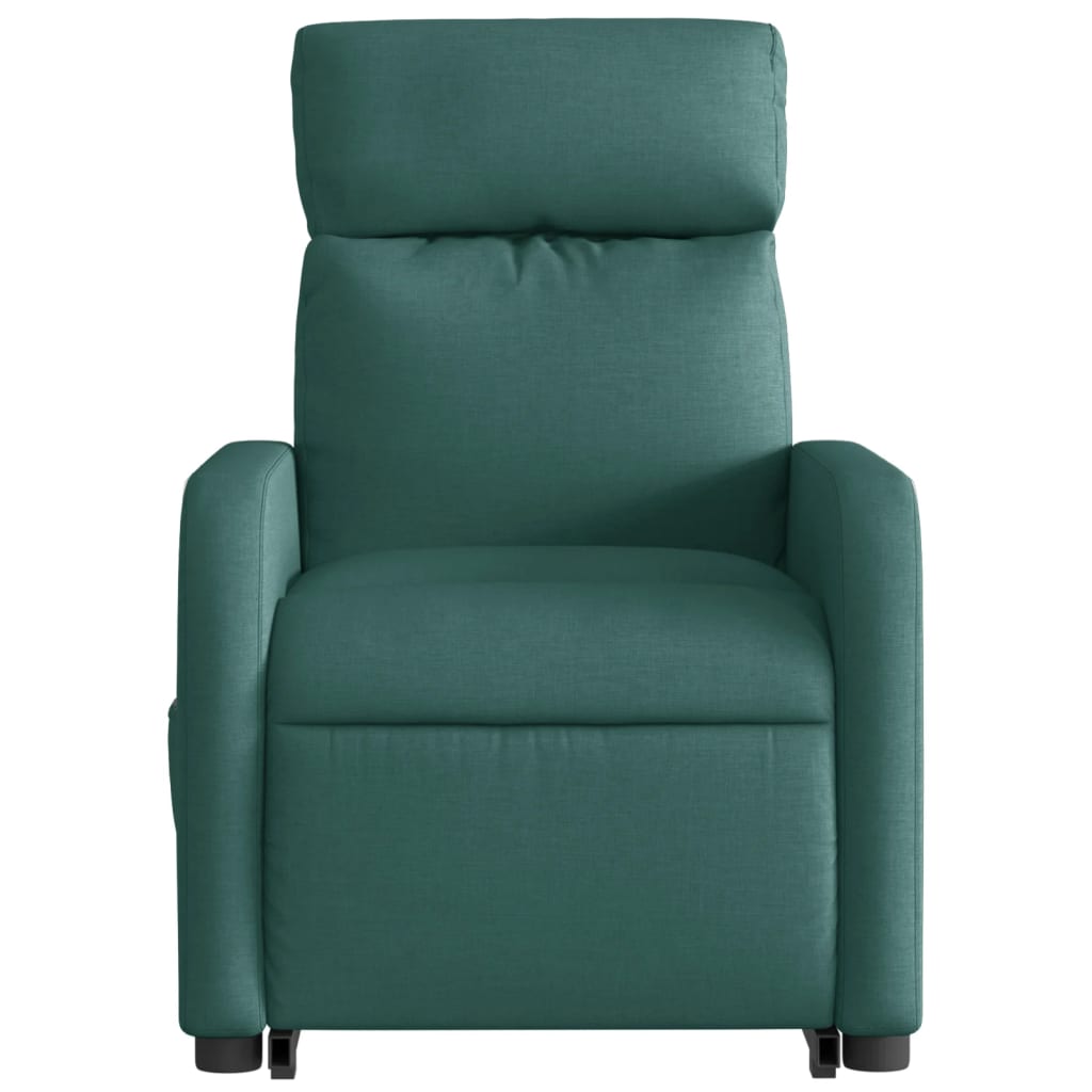 vidaXL Sillón eléctrico reclinable elevable de tela verde oscuro