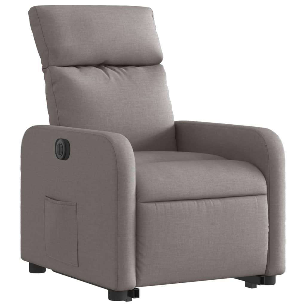 vidaXL Sillón eléctrico reclinable elevable de tela gris taupe