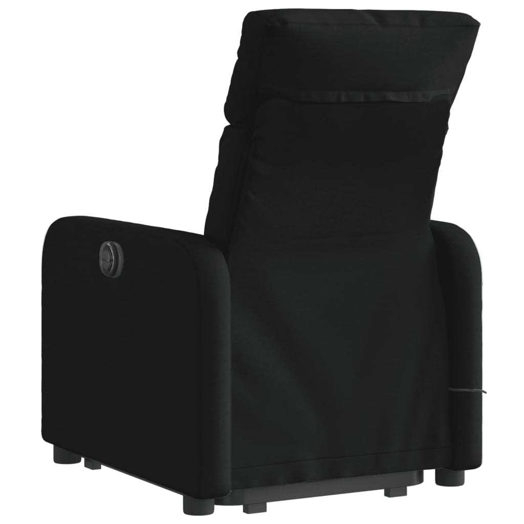 vidaXL Sillón de masaje eléctrico reclinable elevable tela negro