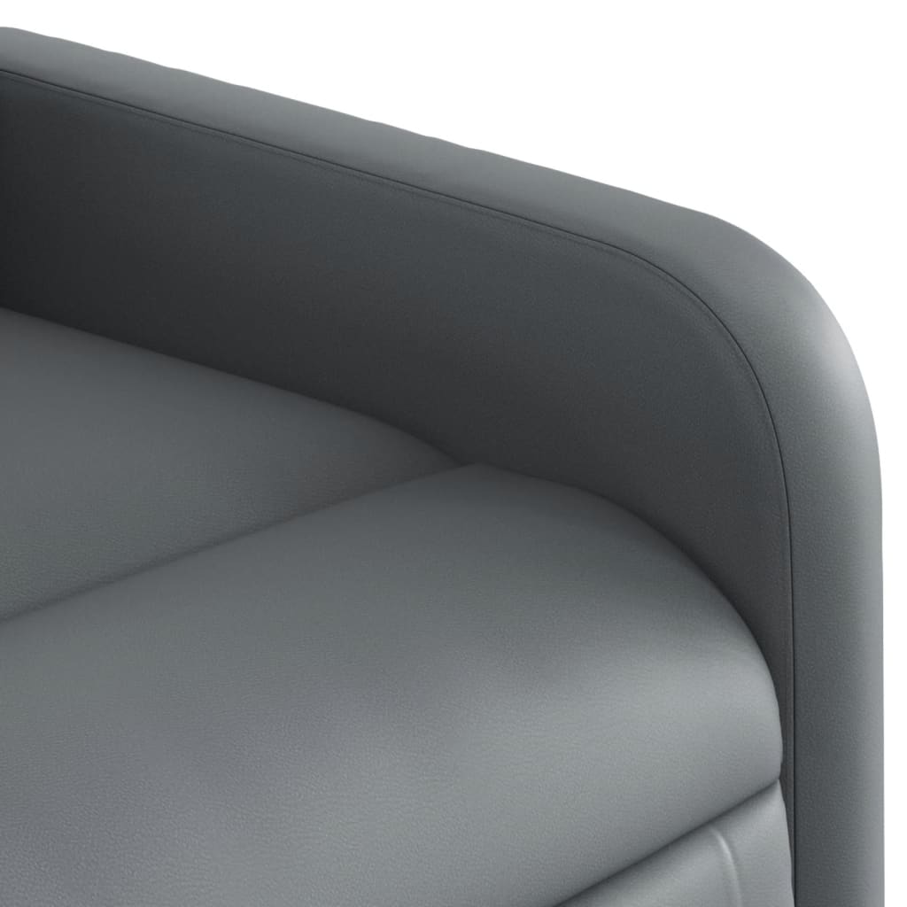 vidaXL Sillón de masaje reclinable eléctrico cuero sintético gris