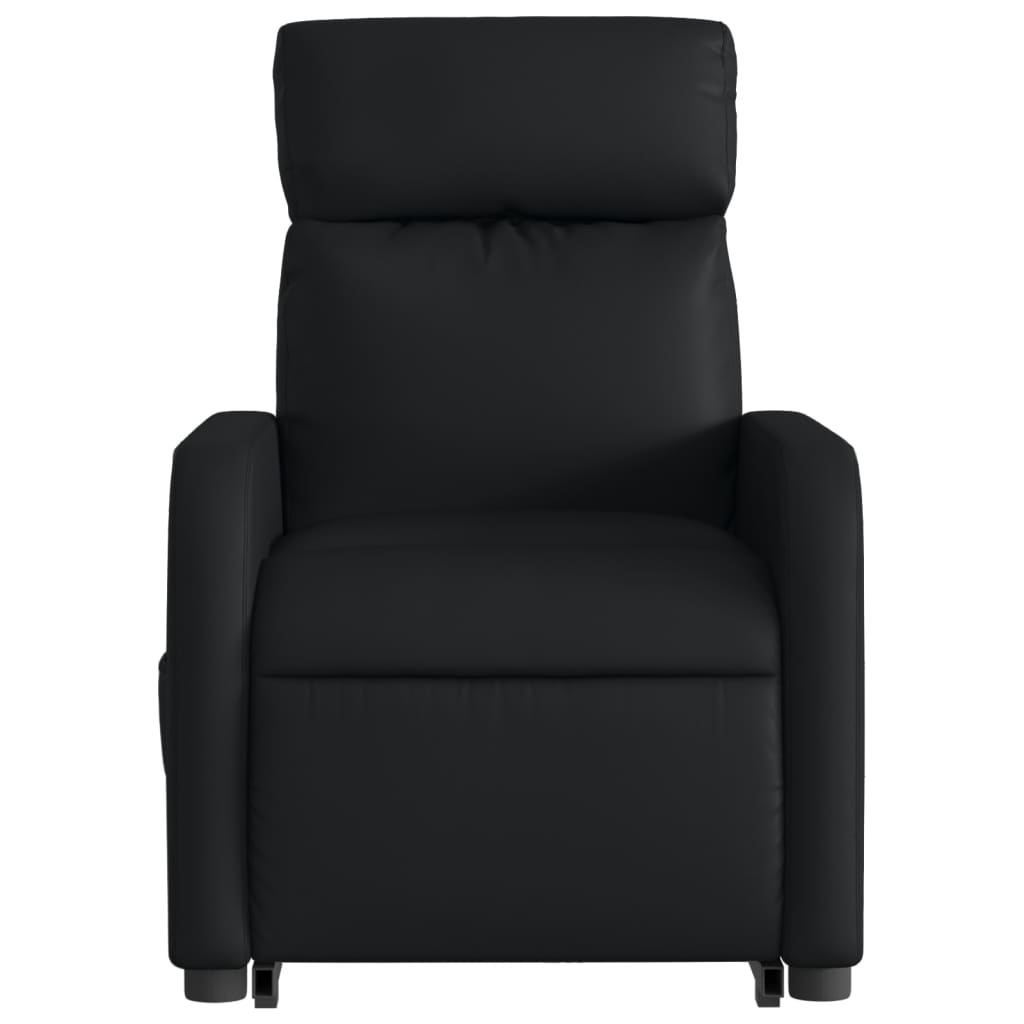 vidaXL Sillón reclinable elevable cuero artificial negro