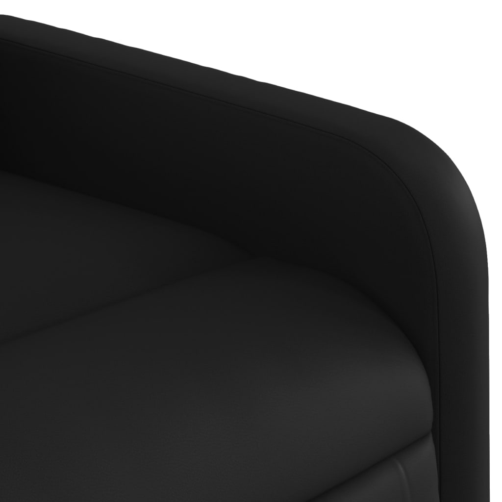 vidaXL Sillón reclinable elevable cuero artificial negro