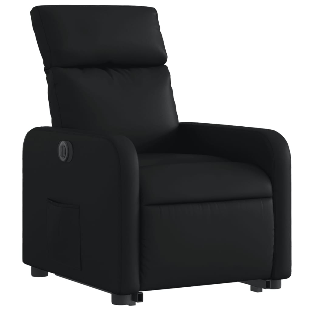 vidaXL Sillón reclinable y elevable eléctrico cuero sintético negro