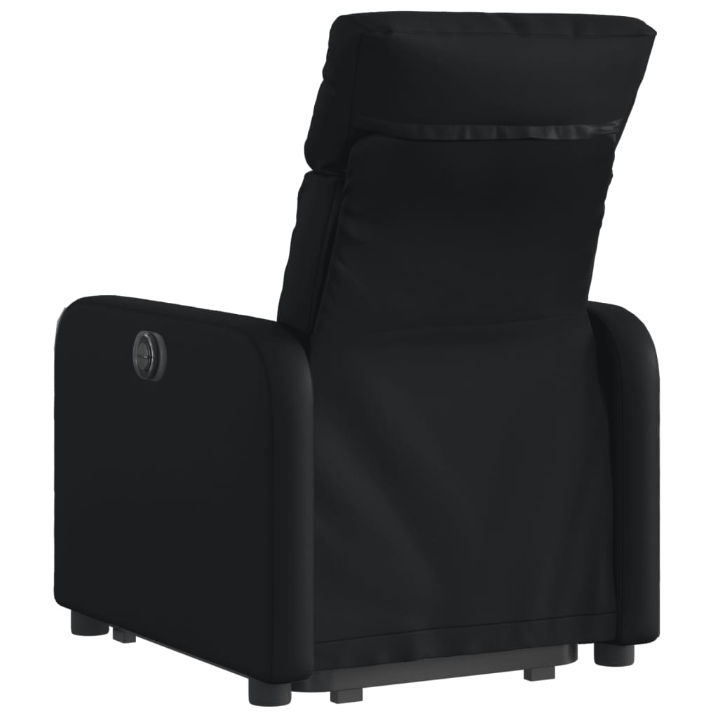 vidaXL Sillón reclinable y elevable eléctrico cuero sintético negro