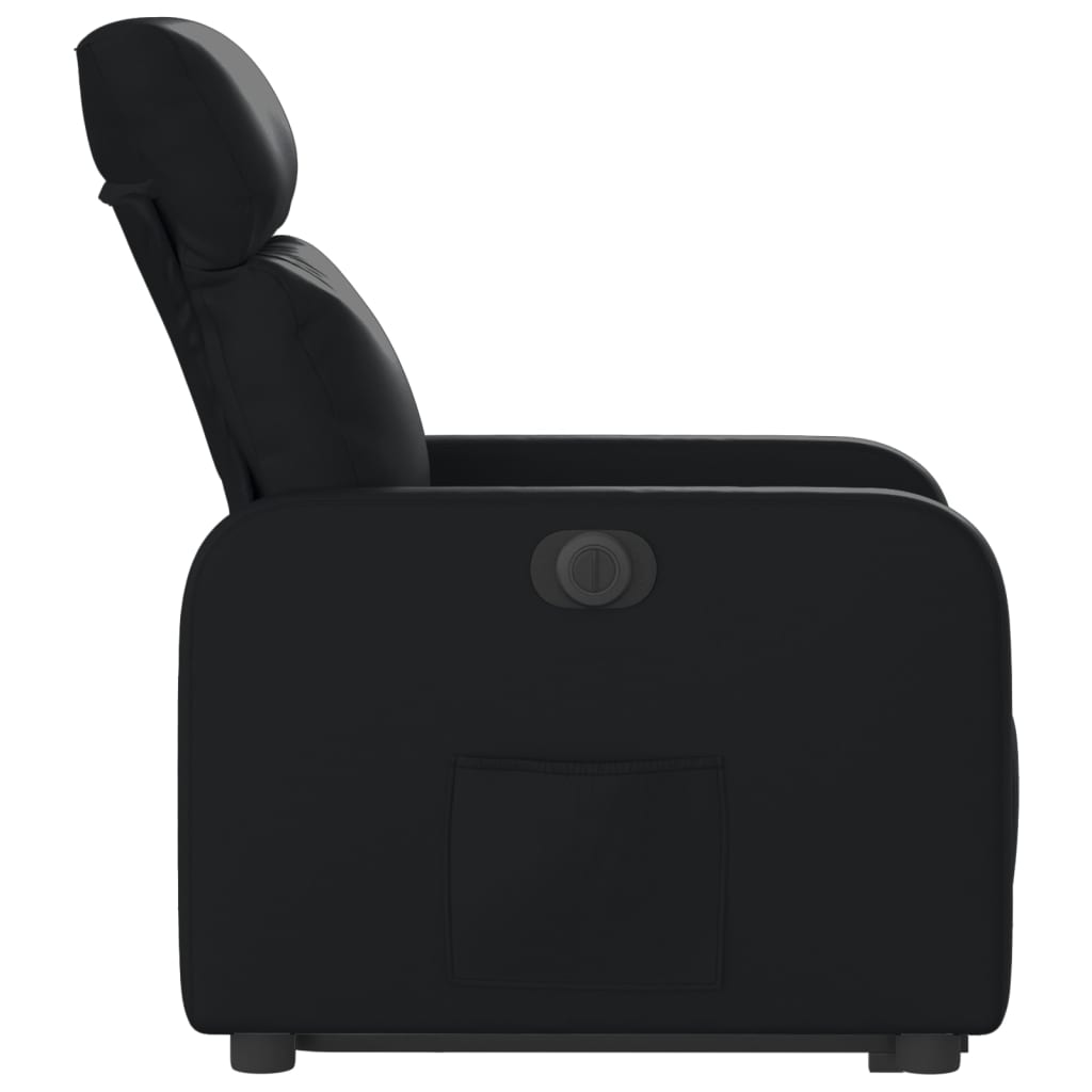 vidaXL Sillón reclinable y elevable eléctrico cuero sintético negro