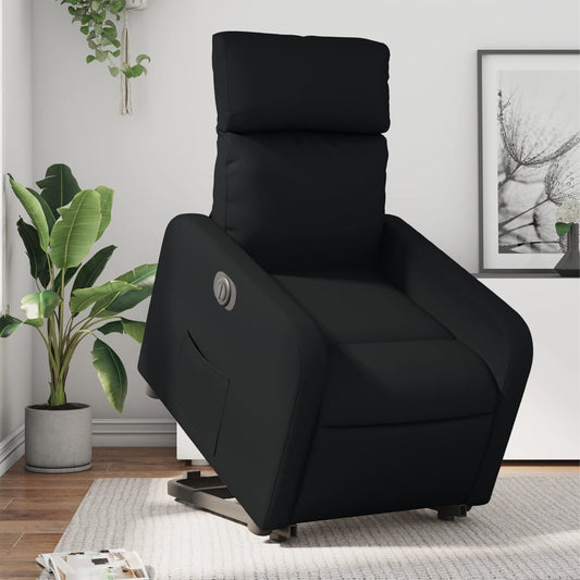 vidaXL Sillón reclinable y elevable eléctrico cuero sintético negro