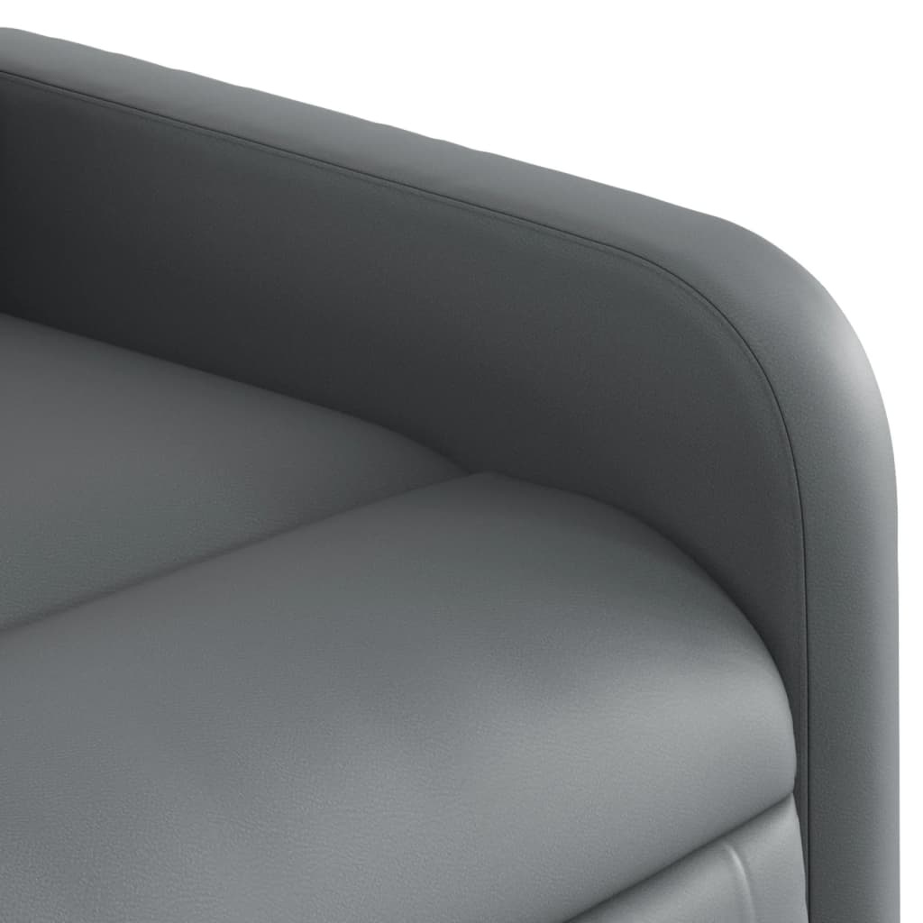 vidaXL Sillón reclinable elevable eléctrico de cuero sintético gris