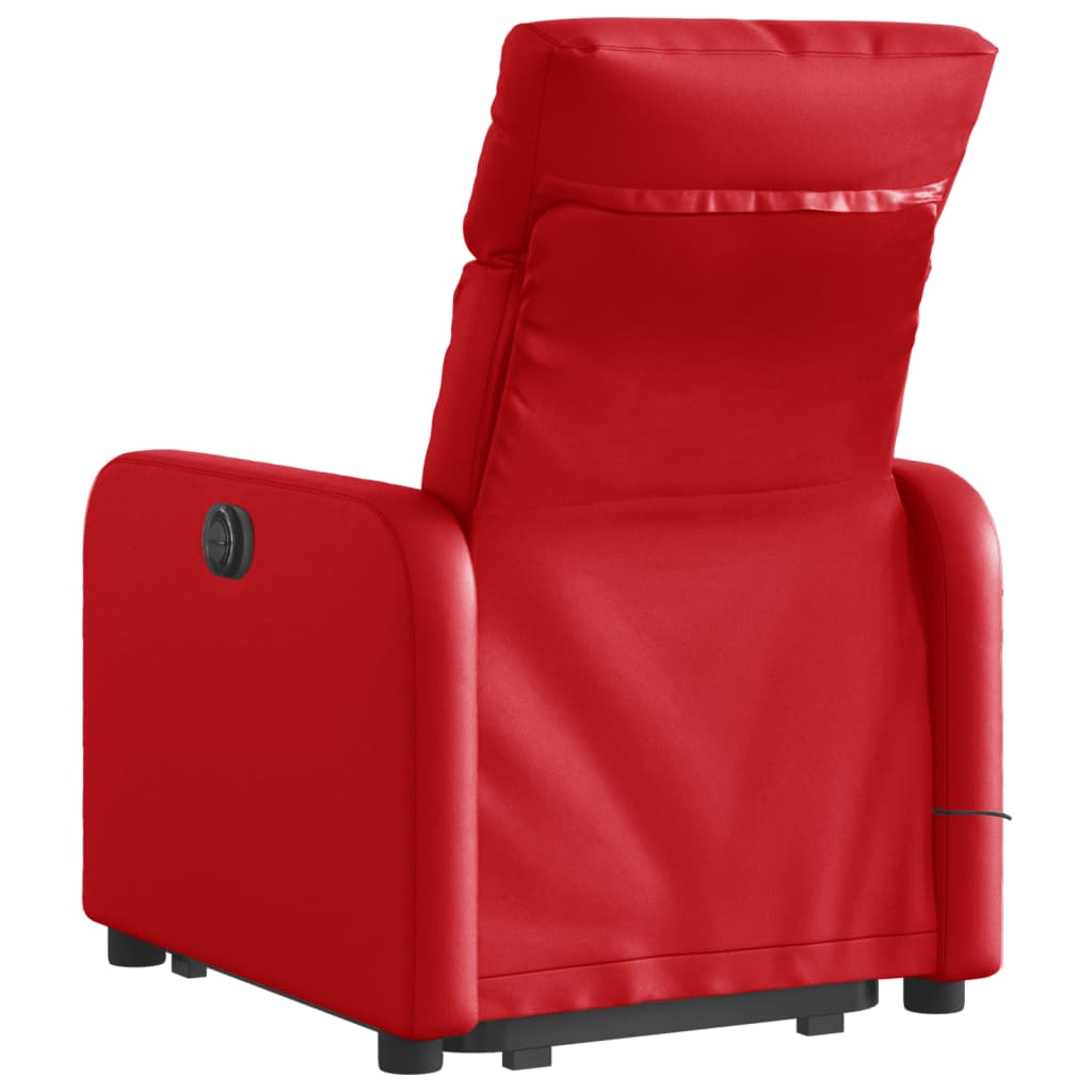 vidaXL Sillón de majaje elevable eléctrico cuero artificial rojo