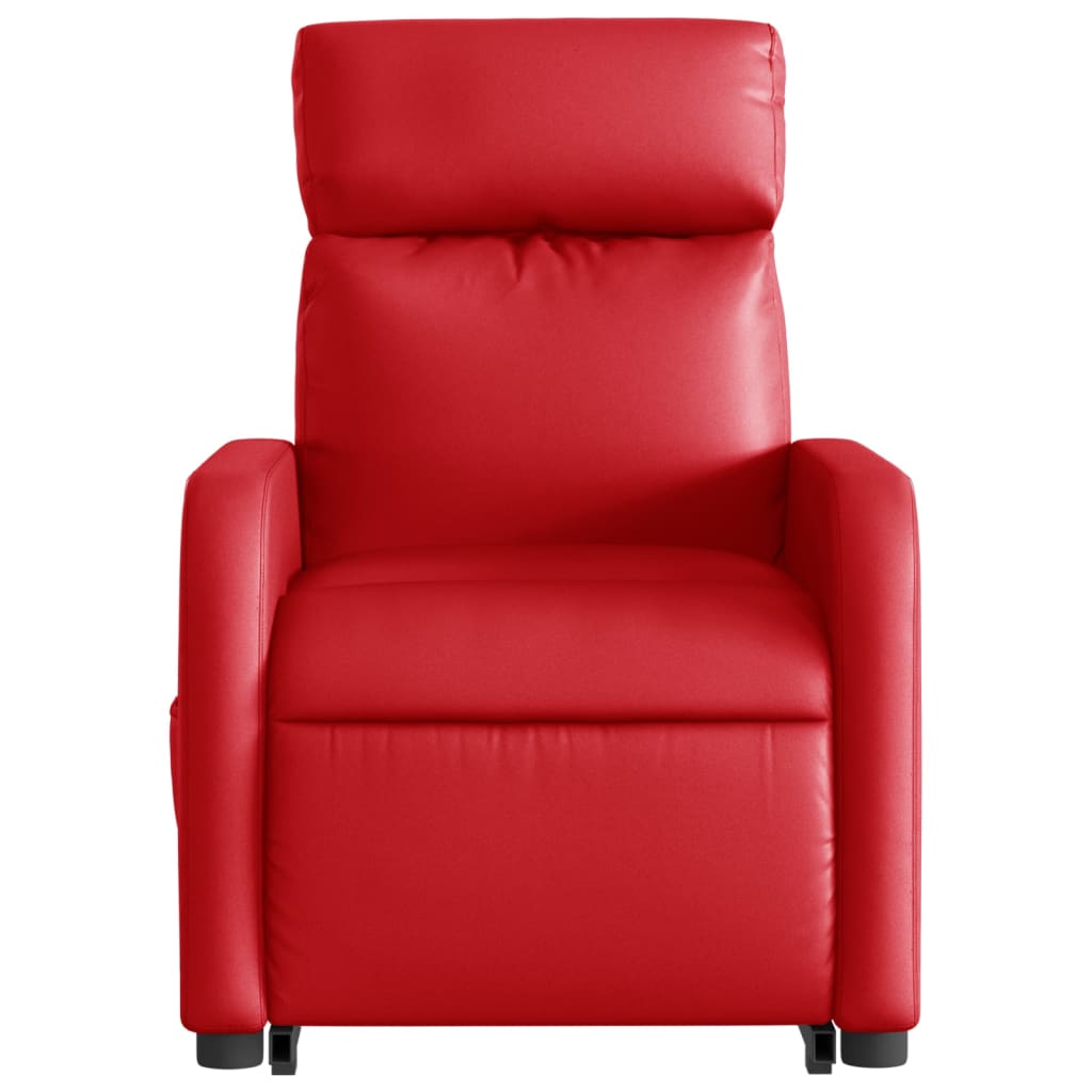 vidaXL Sillón de majaje elevable eléctrico cuero artificial rojo