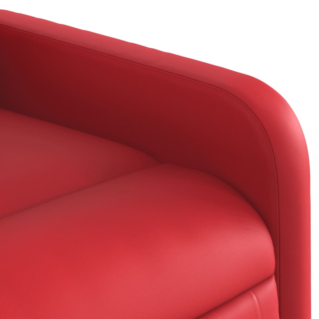 vidaXL Sillón de majaje elevable eléctrico cuero artificial rojo