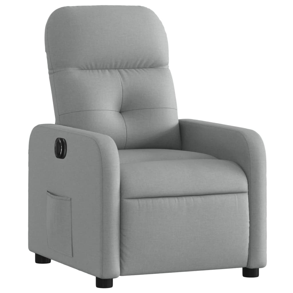 vidaXL Sillón reclinable eléctrico tela gris claro