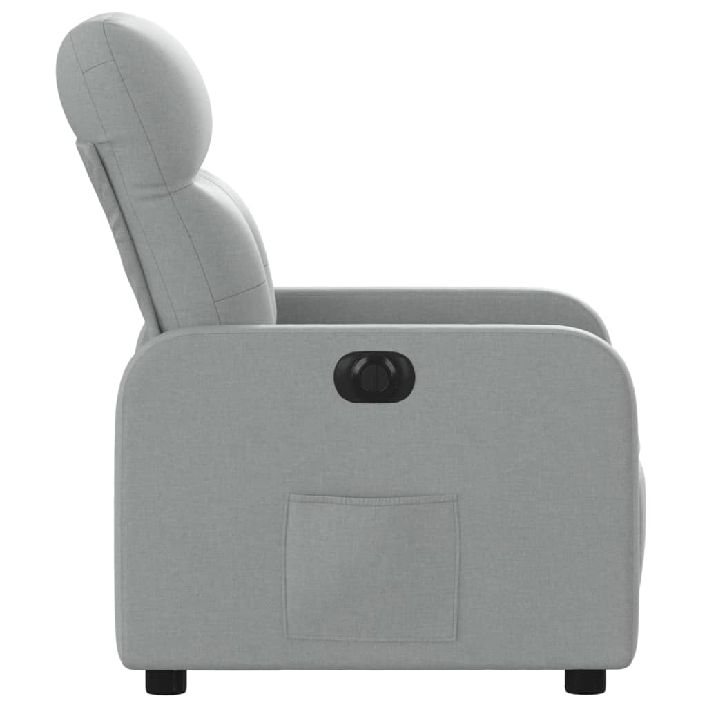 vidaXL Sillón reclinable eléctrico tela gris claro