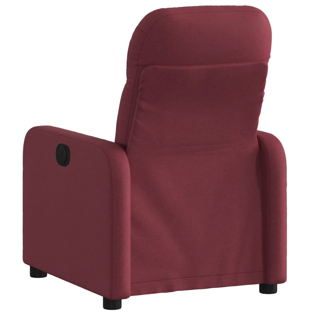 vidaXL Sillón reclinable eléctrico tela rojo tinto