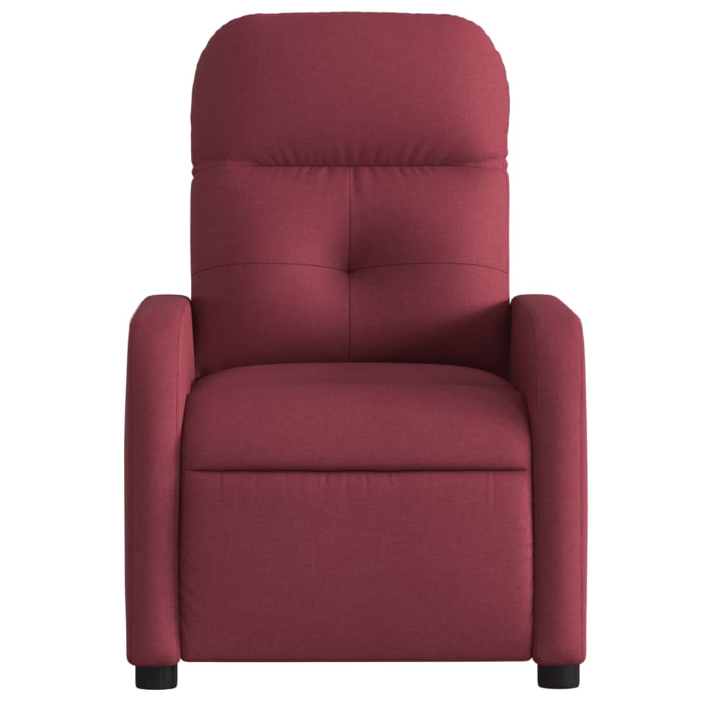 vidaXL Sillón reclinable eléctrico tela rojo tinto