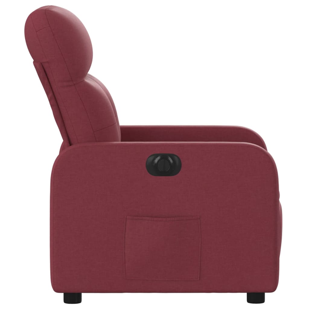 vidaXL Sillón reclinable eléctrico tela rojo tinto