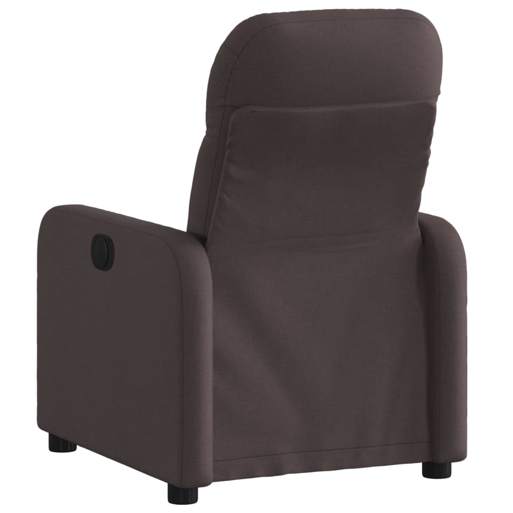 vidaXL Sillón reclinable eléctrico tela marrón oscuro