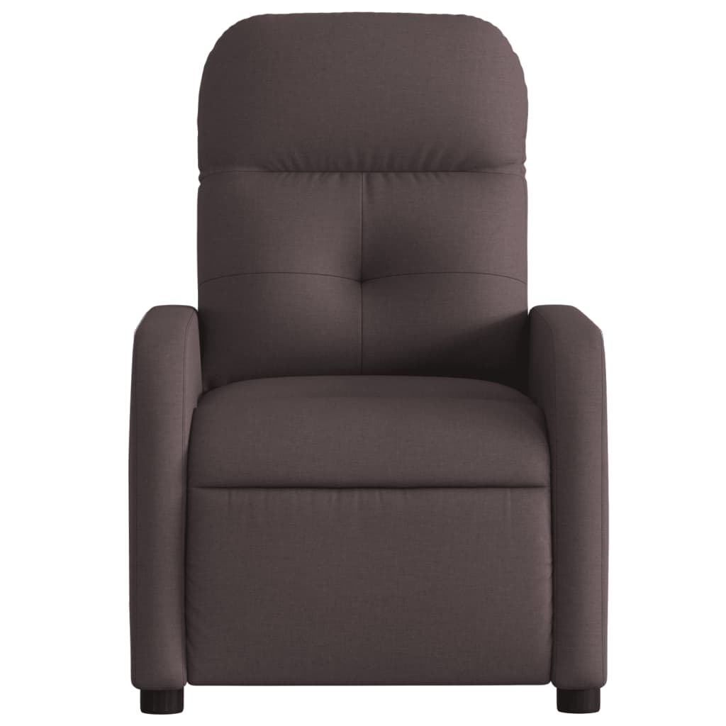 vidaXL Sillón reclinable eléctrico tela marrón oscuro