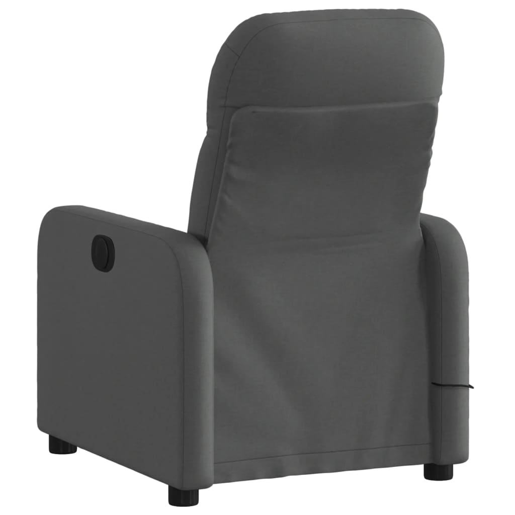 vidaXL Sillón reclinable de masaje eléctrico tela gris oscuro