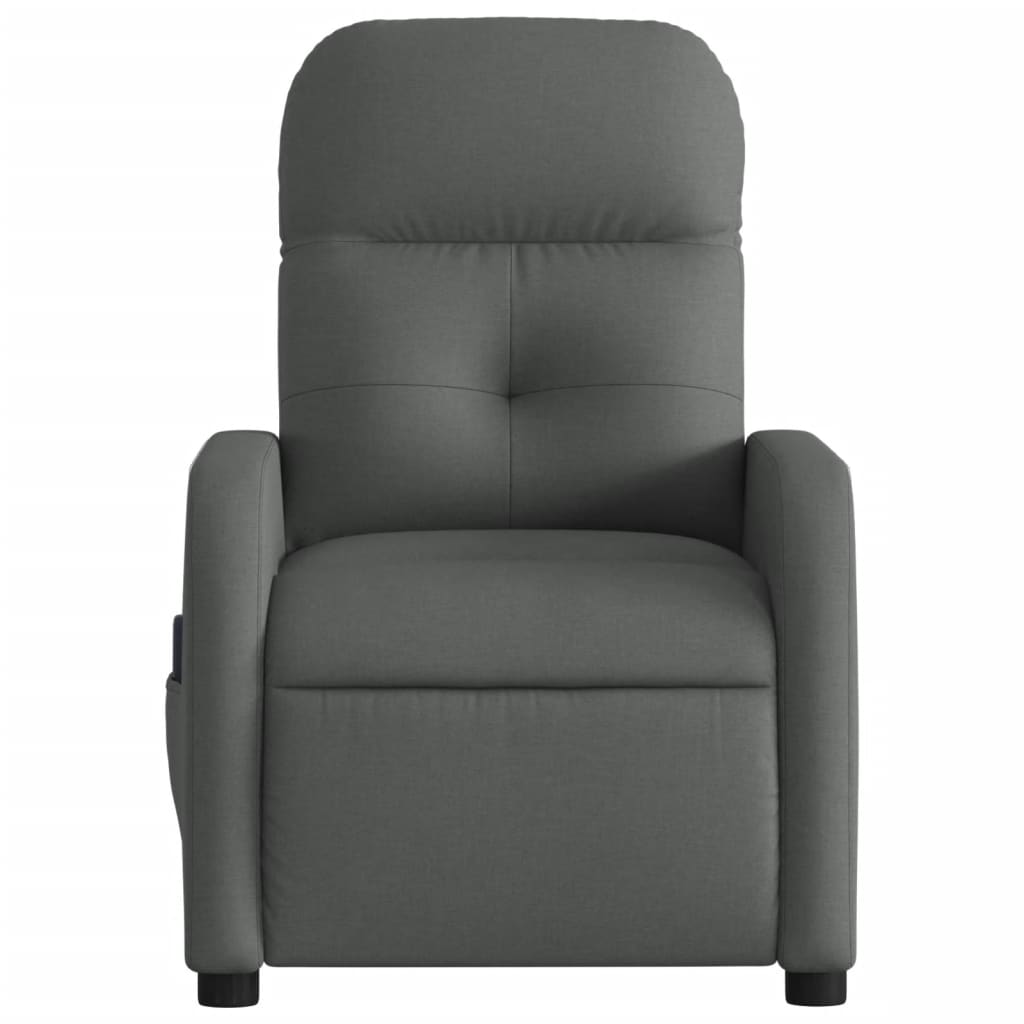 vidaXL Sillón reclinable de masaje eléctrico tela gris oscuro