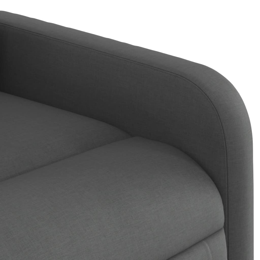 vidaXL Sillón reclinable elevable de tela gris oscuro