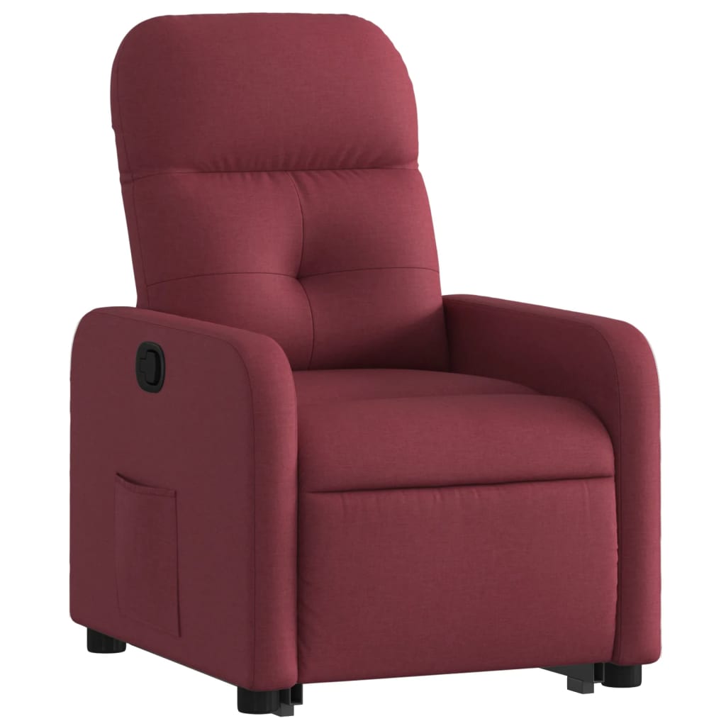 vidaXL Sillón reclinable elevable tela rojo tinto